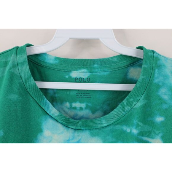 Vintage Y2K Ralph Lauren Mens Medium Acid Wash Short Sleeve T-Shirt Green Cotton - Picture 5 of 11